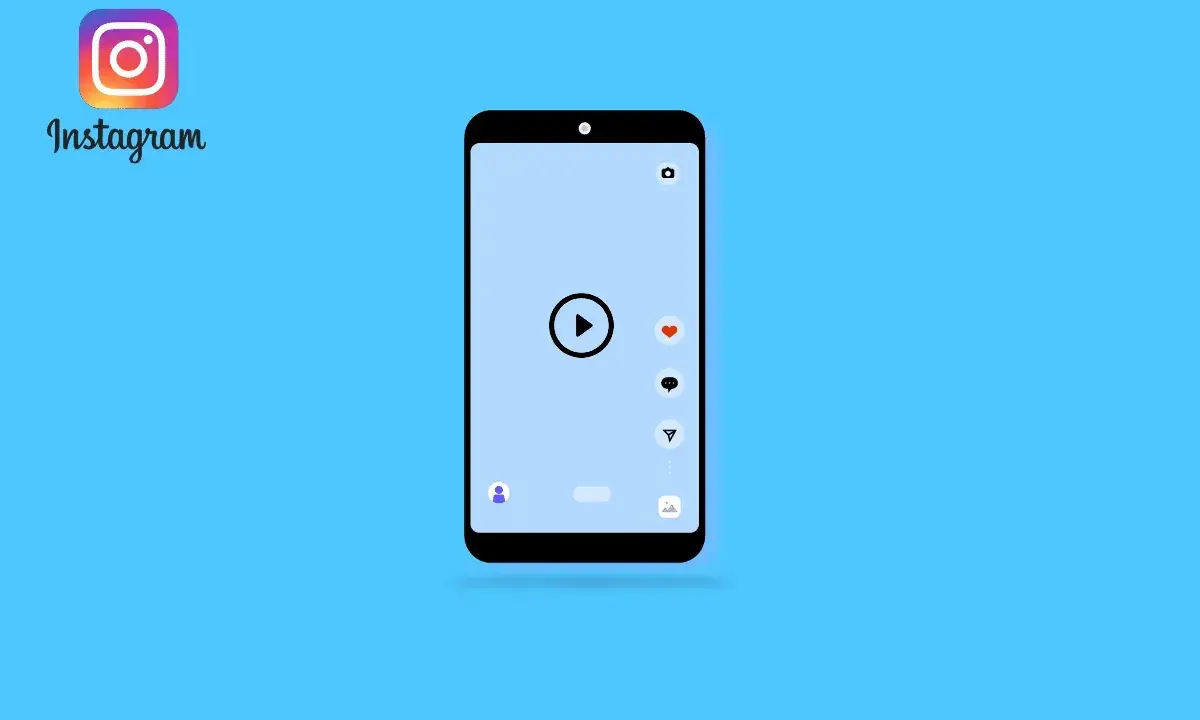 Ikona Instagram i smartfon z przyciskiem odtwarzania. Dowiedz się, jak usunąć rolkę z Instagrama.