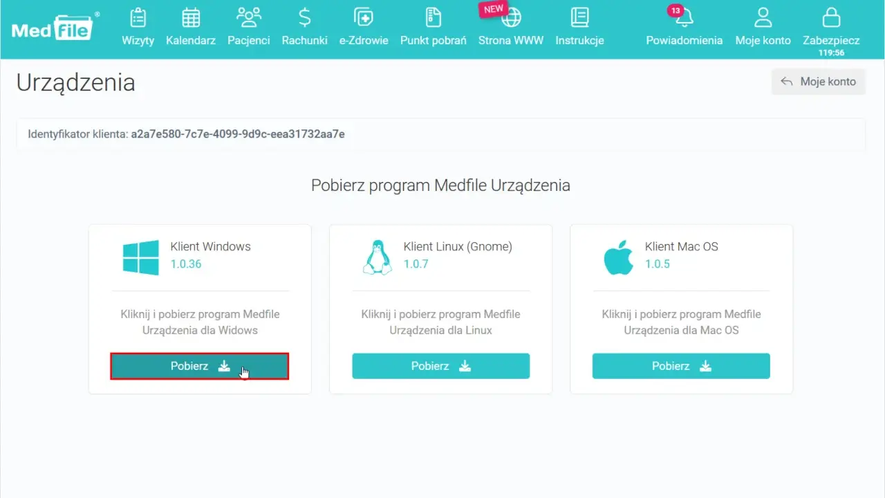Pobierz program Medfile Urządzenia dla Windows, aby sprawdzić historię drukowania. Dostępne są też wersje dla Linux i Mac OS.