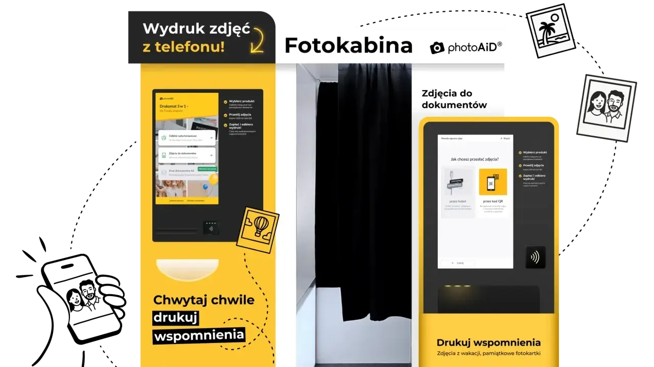 Aplikacja do drukowania zdjęć z telefonu w fotokabinie. Wydrukuj wspomnienia z wakacji i stwórz pamiątkowe fotokartki.