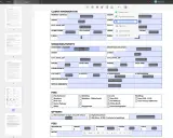 Formularz ankiety z danymi klienta, lokalizacją ślubu, opcjami i opłatami. Widoczna opcja "Form Field Recognition".