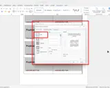 Szablon wizytówki Word w programie Microsoft Word, okno dialogowe "Właściwości tabeli" z opcjami obramowania.