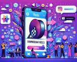 Ilustracja pokazuje, jak zapisać rolkę na telefonie, z ikonami mediów społecznościowych i ludźmi korzystającymi z urządzeń.