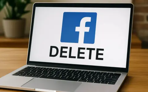 Laptop z logo Facebook i napisem DELETE. Chcesz wiedzieć, jak usunąć konto na FB? Ten obrazek pokazuje, że to możliwe.