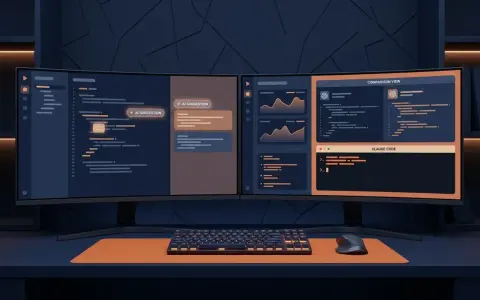 Program sztuczna inteligencja pomaga w pisaniu kodu, wyświetlając sugestie i porównując wersje.