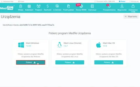 Pobierz program Medfile Urządzenia dla Windows, aby sprawdzić historię drukowania. Dostępne są też wersje dla Linux i Mac OS.