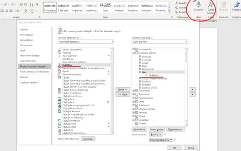 Jak włączyć mikrofon w Wordzie? W menu "Opcje programu Word" wybierz "Dostosowywanie Wstążki", a następnie w sekcji "Głos" zaznacz "Dyktafon".