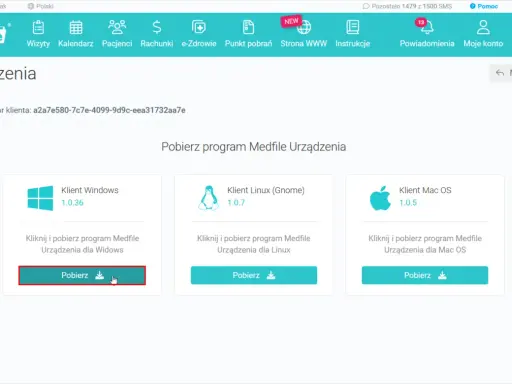Pobierz program Medfile Urządzenia dla Windows, aby sprawdzić historię drukowania. Dostępne są też wersje dla Linux i Mac OS.