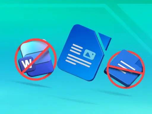 Ikony dokumentów z przekreśleniem symbolizują zakaz przenoszenia wyrazów do następnej linijki w tradycyjnych edytorach.