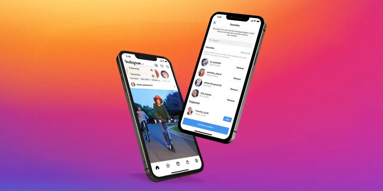 Dwa telefony z Instagramem pokazują, gdzie są aktualności na Instagramie w sekcji 