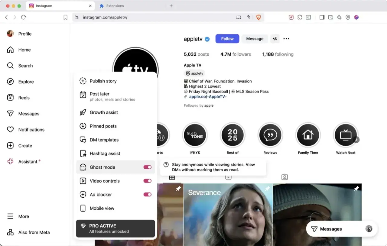 Strony do przeglądania Instagrama z włączonym trybem 