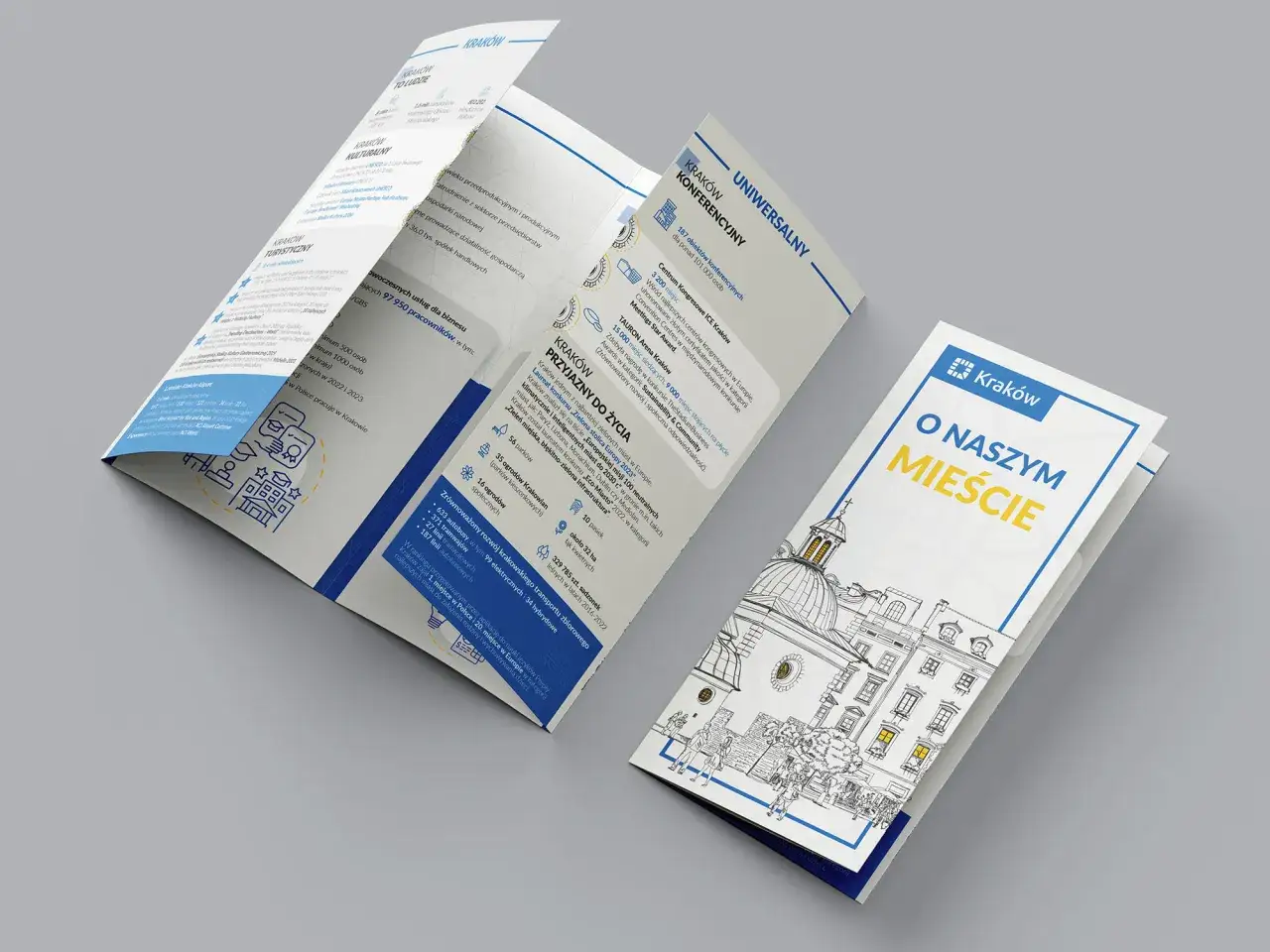 Krak&oacute;w: tworzenie ulotek informacyjnych o mieście, jego atrakcjach i możliwościach.